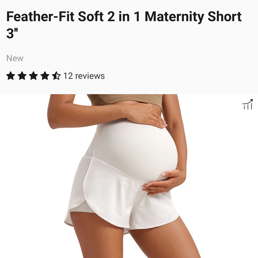 CRZ YOGA Women's White Athletic Maternity Shorts